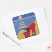 By the Sea Shore 1998 Vierkante Sticker (Envelop)