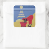 By the Sea Shore 1998 Vierkante Sticker (Tas)