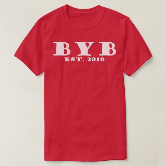BYB Opgericht 2010 Hart ontwerp TShirt (Design voorkant)