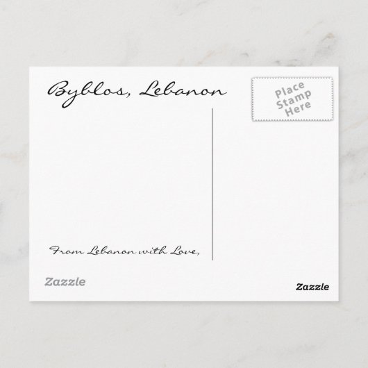 Byblos Libanon Briefkaart (Achterkant)
