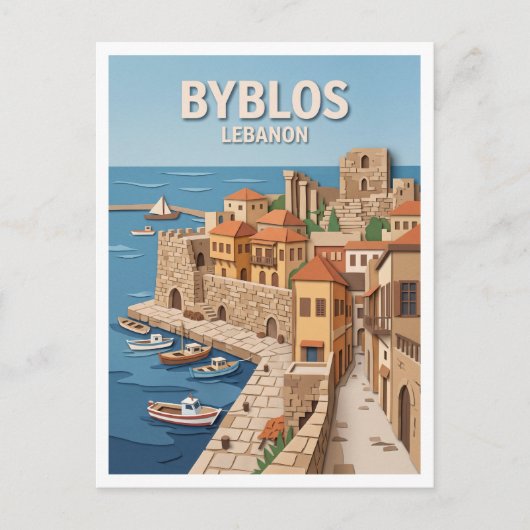 Byblos Oude Souk en Haven Libanon Briefkaart (Voorkant)