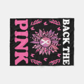 Byck de Roze Borstkanker Bewustzijn Zonnebloem Wo Fleece Deken (Voorkant (Horizontaal))