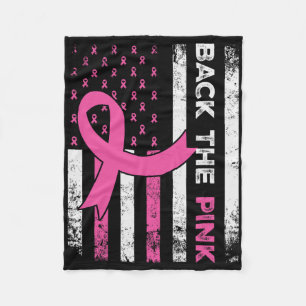 Byck het roze lint Amerikaanse vlag borstkanker A Fleece Deken