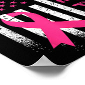 Byck het roze lint Amerikaanse vlag borstkanker A Poster (Hoek)