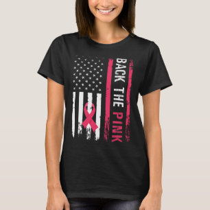 Byck het roze lint Amerikaanse vlag borstkanker A T-shirt