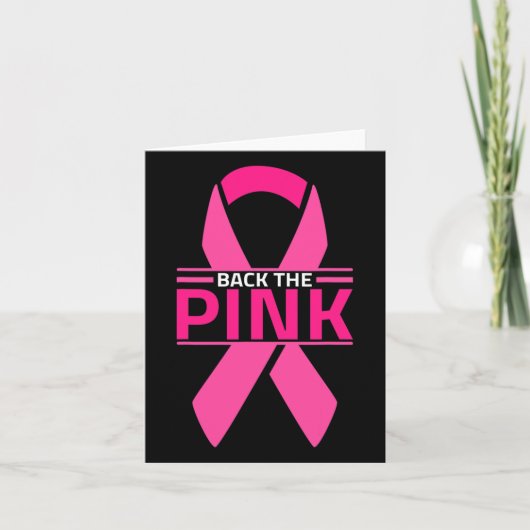 Byck het roze lint met vlinders borst kaart (Voorkant)
