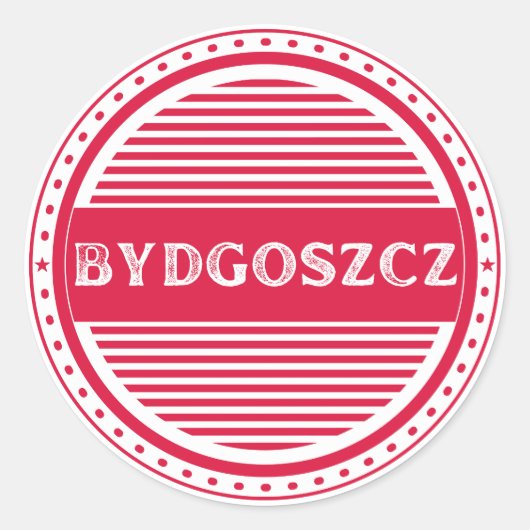 Bydgoszcz stadstrotsembleem – Poolse identiteit Ronde Sticker (Voorkant)