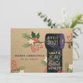 Bye 2020 we rolden met het geruite toiletpapier ro feestdagenkaart (Staand voorkant)