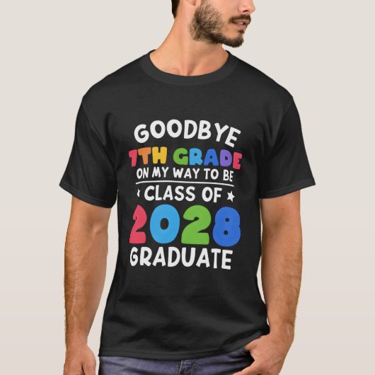 Bye 7e klas van 2028 Afstuderen 7e klas T-shirt (Voorkant)