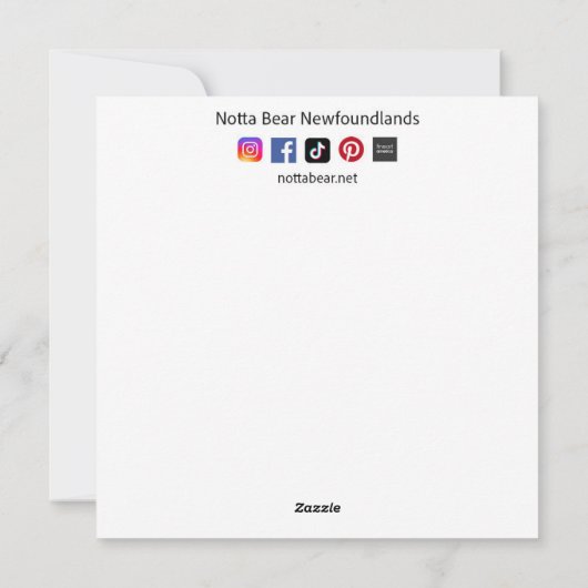 Bye Buddy, hoop dat je je vader Newfoundland vindt Feestdagenkaart (Achterkant)