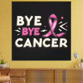 Bye bye kanker borstkanker bewustzijn canvas afdruk (Insitu (Woonkamer))