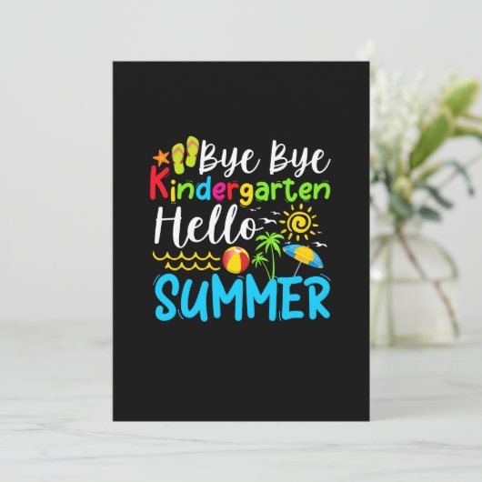 Bye Bye Kindergarten Hello Summer Save The Date (Staand voorkant)