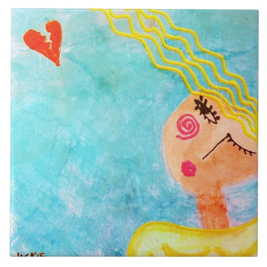 Bye Bye Liefde Abstract Schilderen Tegeltje (Voorkant)