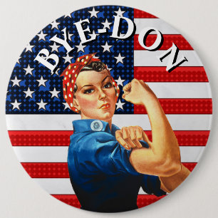 BYE-DON Anti Trump sterke vrouw Ronde Button 6,0 Cm