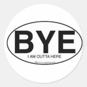 BYE Euro Stijl Ronde Sticker (Voorkant)