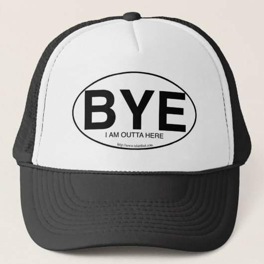 BYE Fun Parody Euro Oval Decal Style Slogan Trucker Pet (Voorkant)