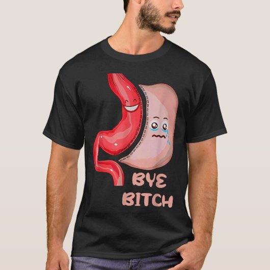 Bye Funny Gastric Sleeve Surgery Stomach  T-shirt (Voorkant)