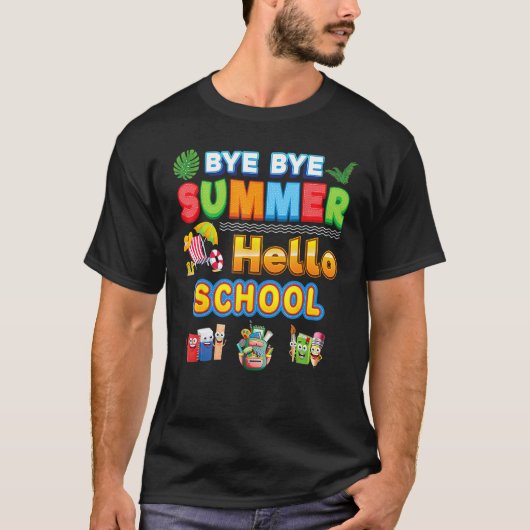 Bye Goodbye Summer Hello School Back To School Kid T-shirt (Voorkant)