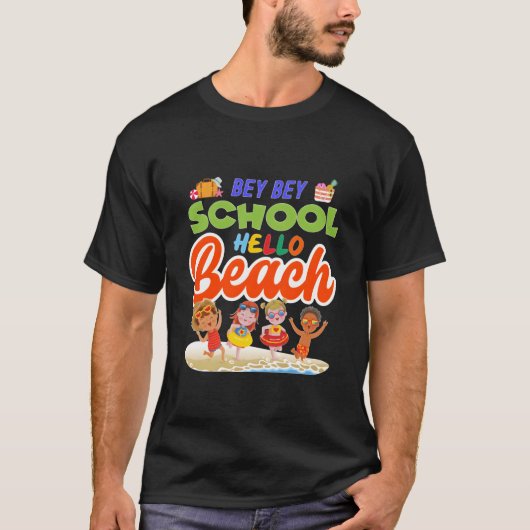 Bye School Hello Beach Graduation Day 2023 T-shirt (Voorkant)