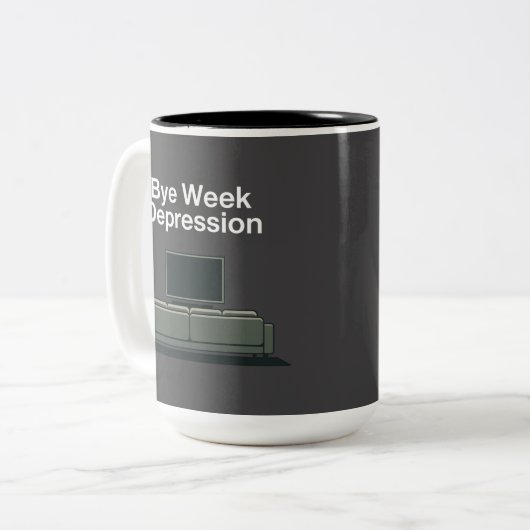 Bye Week Depression Tweekleurige Koffiemok (Voorkant links)