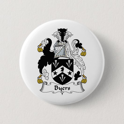 Byers Family Crest Ronde Button 5,7 Cm (Voorkant)