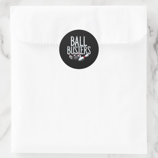 Byll Busters Bowling Ronde Sticker (Tas)