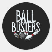 Byll Busters Bowling Ronde Sticker (Voorkant)