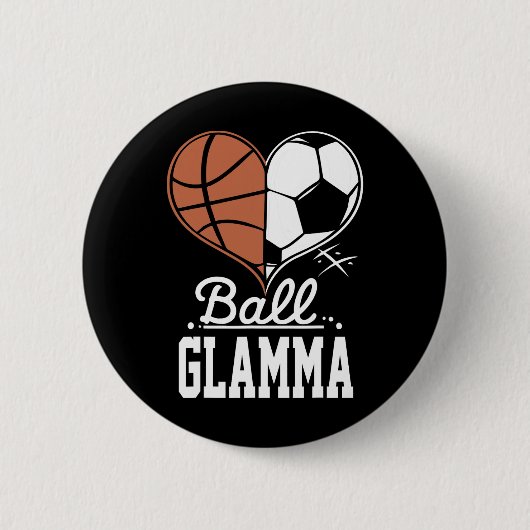 Byll Glamma Grappige Bysketbyll Voetbal Glamma Ronde Button 5,7 Cm (Voorkant)
