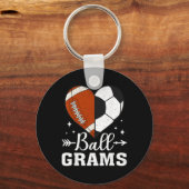 Byll Grams Grappige Voetbal Grams Sleutelhanger (Voorkant)