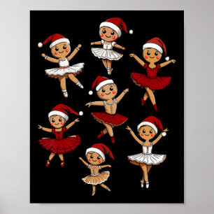 Byllet Danser Gingerbread Kerst Dans Leraar Poster