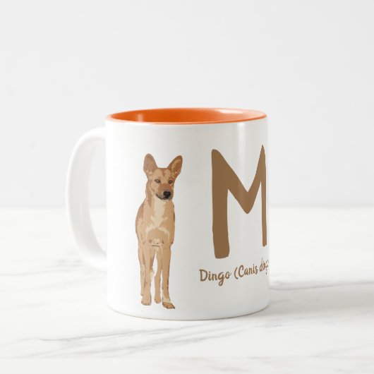 BYO Dingo (Canis dingo) "M" Tweekleurige Koffiemok (Voorkant links)