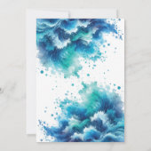 BYO Pool Party Blauw Turquoise Water Spetter Kaart (Achterkant)