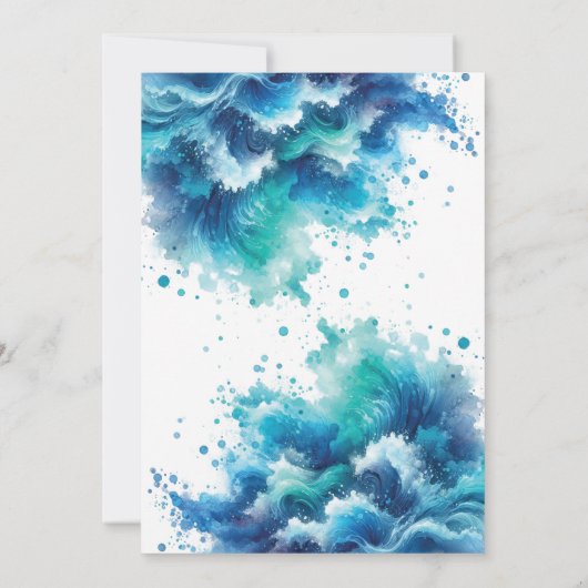 BYO Poolparty Blauw Turquoise Watersplash Kaart (Achterkant)