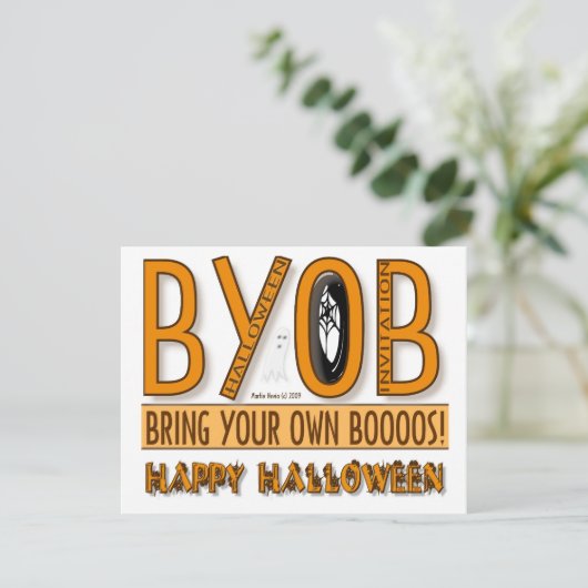 BYOB: Breng je eigen Boos-uitnodiging Kaart (Staand voorkant)