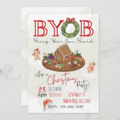 BYOB Charcuterie Board Christmas Party Invite Kaart (Voorkant / Achterkant)