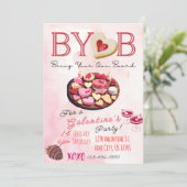 BYOB Charcuterie Board Galentine's Party Uitnodige Kaart (Staand voorkant)