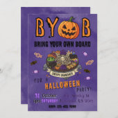 BYOB Charcuterie Board Halloween Party Invite Kaart (Voorkant / Achterkant)