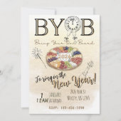 BYOB Charcuterie Board New Years Eve Party Invite Kaart (Voorkant)