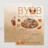 BYOB Charcuterie Bord Vriendendankfeest Uitnodigin Kaart (Voorkant / Achterkant)