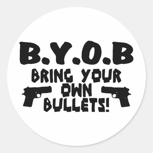 BYOB RONDE STICKER (Voorkant)