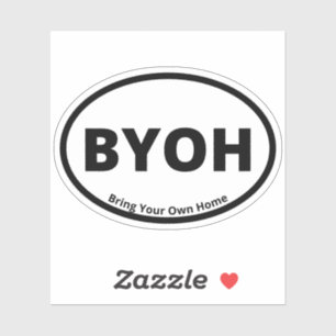 BYOH - Breng uw eigen home Oval Camping Design Sticker
