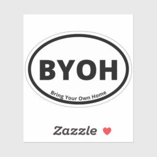 BYOH - Breng uw eigen home Oval Camping Design Sticker