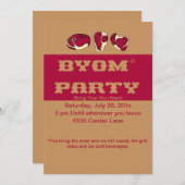 BYOM (breng Uw Eigen Vlees) Uitnodiging van BBQ (Voorkant / Achterkant)