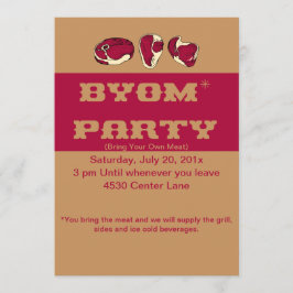 BYOM (breng Uw Eigen Vlees) Uitnodiging van BBQ