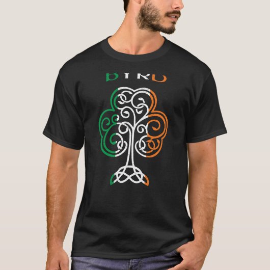 BYRD Ierse naam Shamrock Ierland Vlag Familie T-shirt (Voorkant)