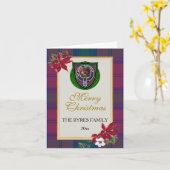Byres Schotse Clan Tartan & Crest Kaart (Gele Bloem)