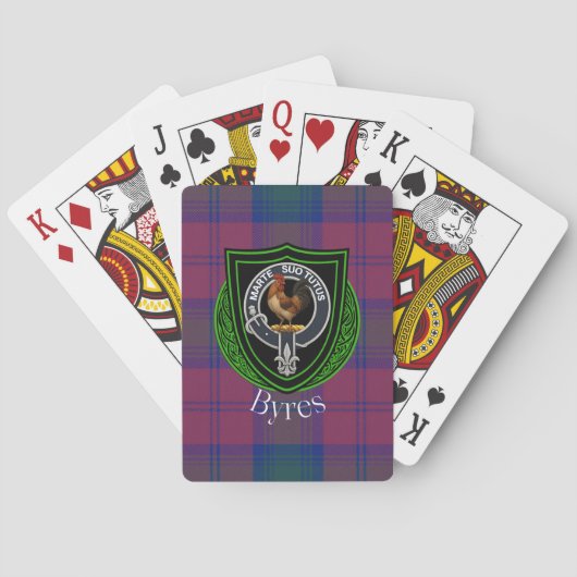 Byres Schotse Clan Tartan & Crest Pokerkaarten (Achterkant)