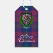 Byres Scottish Clan Tartan & Crest Cadeaulabel (Voorkant)