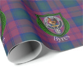 Byres Scottish Clan Tartan & Crest Cadeaupapier (Rol Hoek)