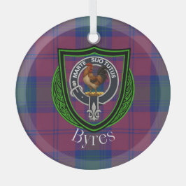 Byres Scottish Clan Tartan & Crest Glas Ornament